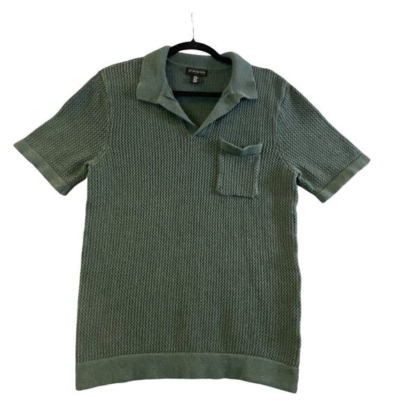 ART OF RHETORIC Men Shirt Size M Green Collar Short Sleeve Loose Knit Casual - Picture 1 of 8